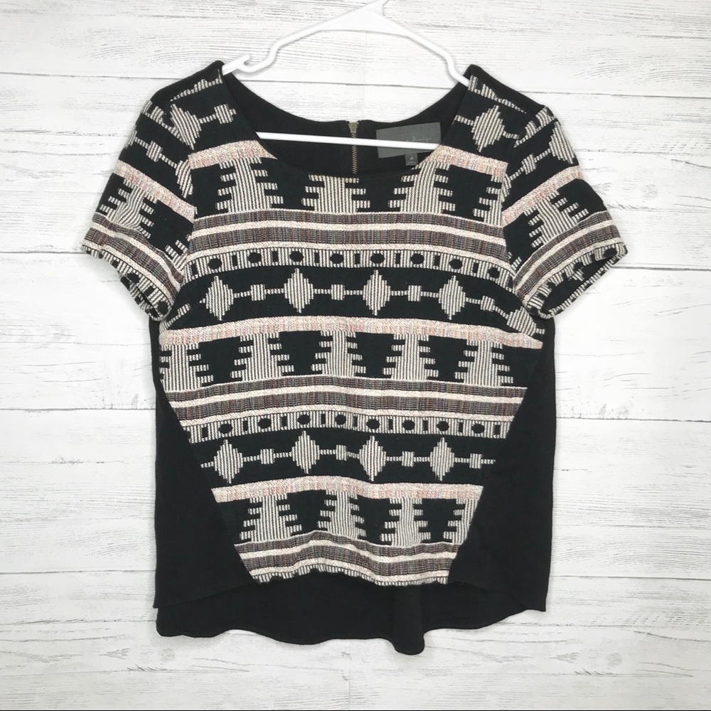 Sunday in Brooklyn Ellery Black Woven Aztec Top